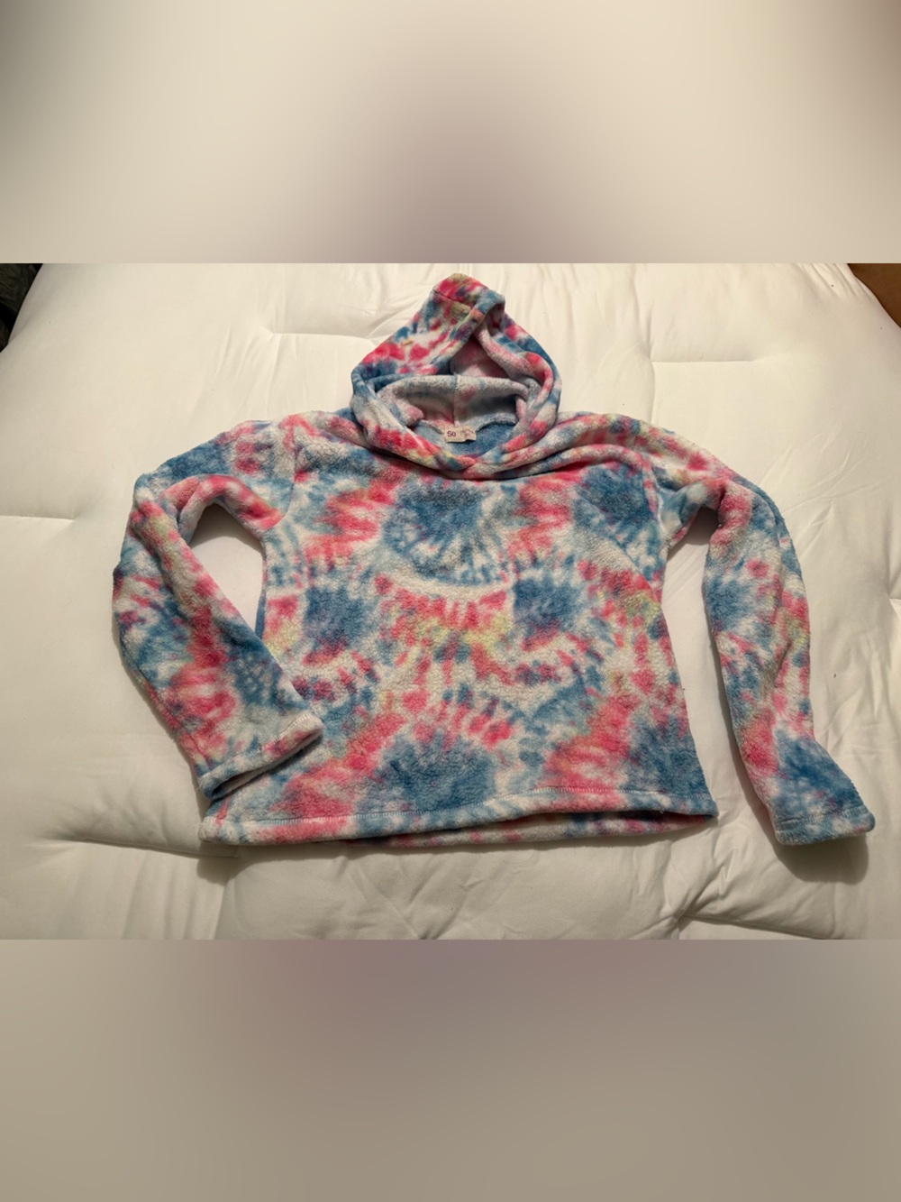 SO Pastel Pink & Blue Tie-Dye Hooded Pullover